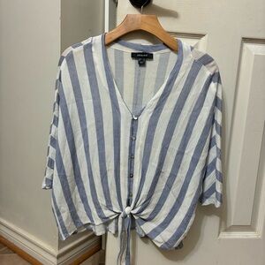 Primark Pinstripe Button-Down flowy Top
